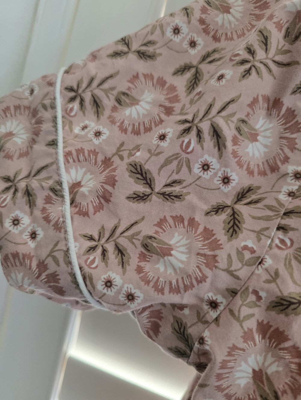 THE COMPANY STORE 100% Cotton Floral Poplin Mauve Floral Print Pajama Set S - Picture 7 of 9